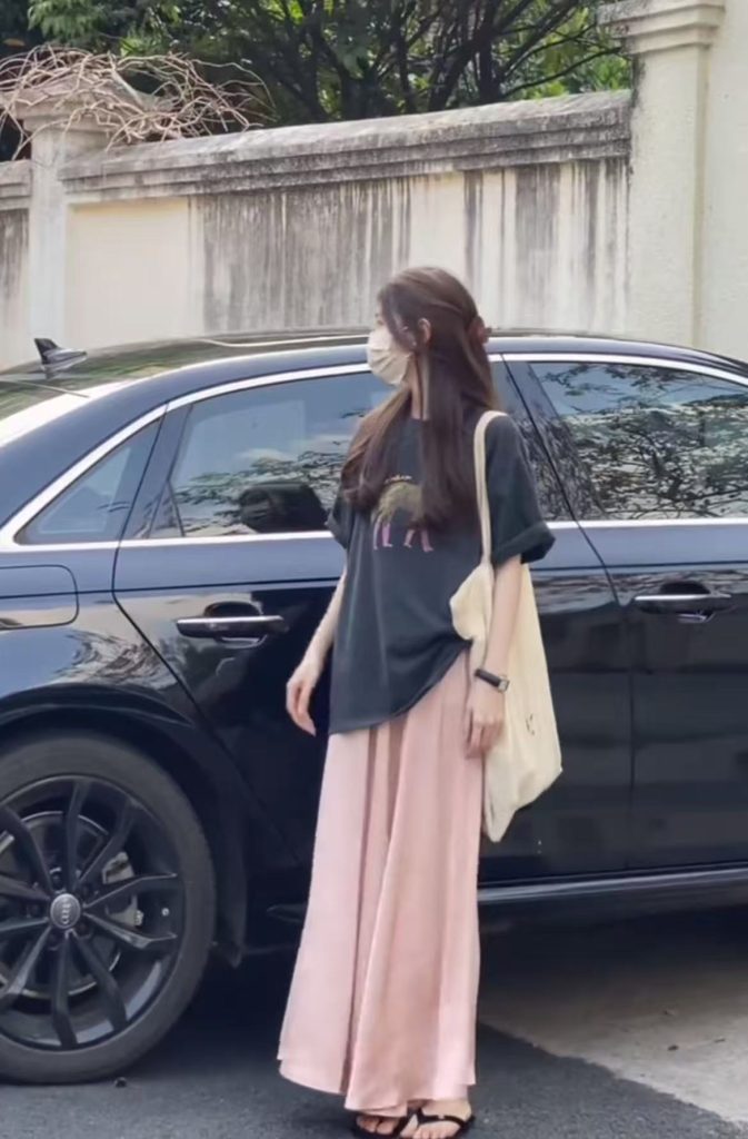 Korean Style Casual Printed T-Shirt and Skirt Two-Piece Set
