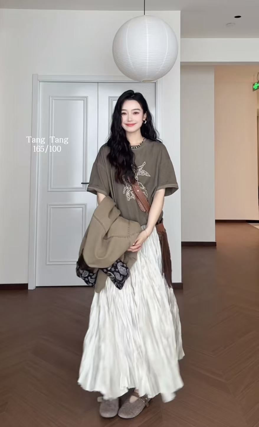 Spring New Korean Style Casual Versatile T-Shirt and Skirt Set