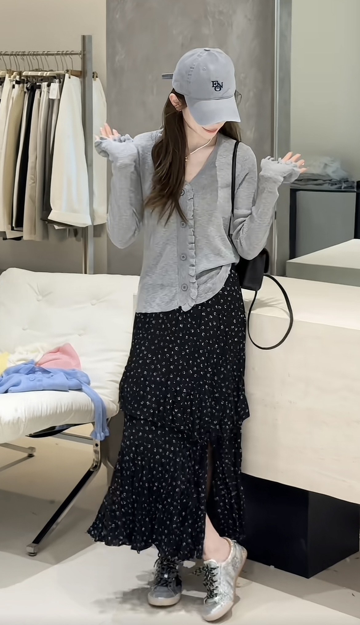 Lightweight Breathable Sun Protection Cardigan Top and Floral Skirt Two-Piece Set for Women - Image 4
